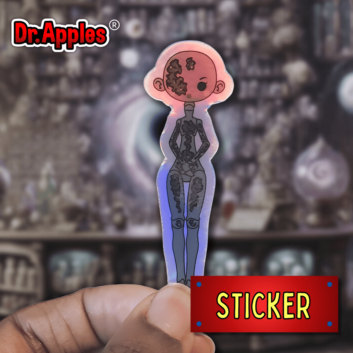 75 Apples – No. 10 | The Obsidian Oracle Sigil | Holographic Vinyl Sticker | Dr. Apples - Dr. Apples - Lacye A Brown