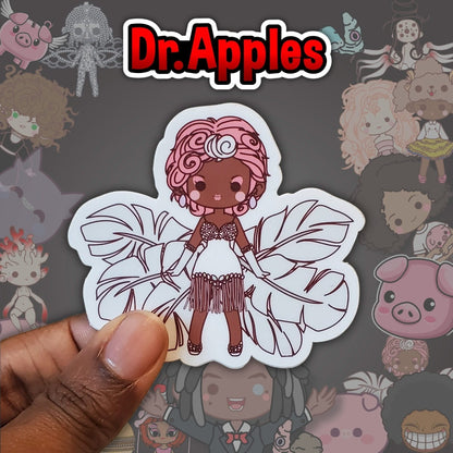 Sticker | Kawaii Doll | African American| Burlesque | Dr. Apples - Dr. Apples - Lacye A Brown